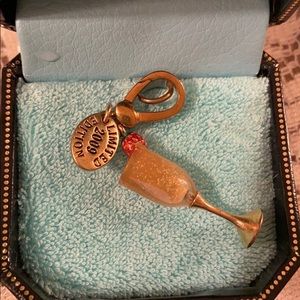 Juicy Couture Champagne Flute glass charm LIMITED EDITION RARE Strawberry